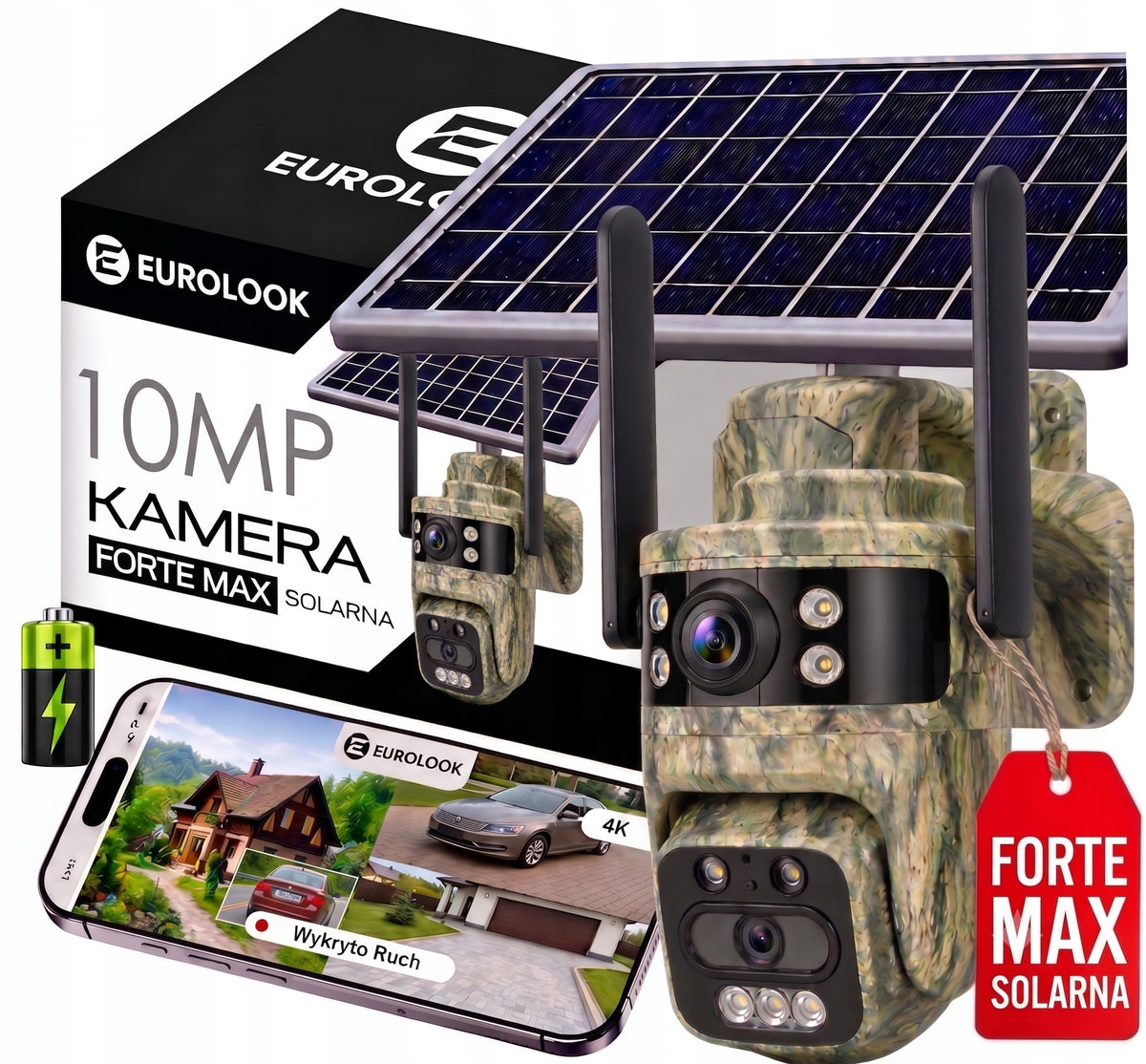 SOLAR CAMERA GSM FOREST 4G LTE 10MP OUTDOOR FOR SIM CARD PHOTOTRAP