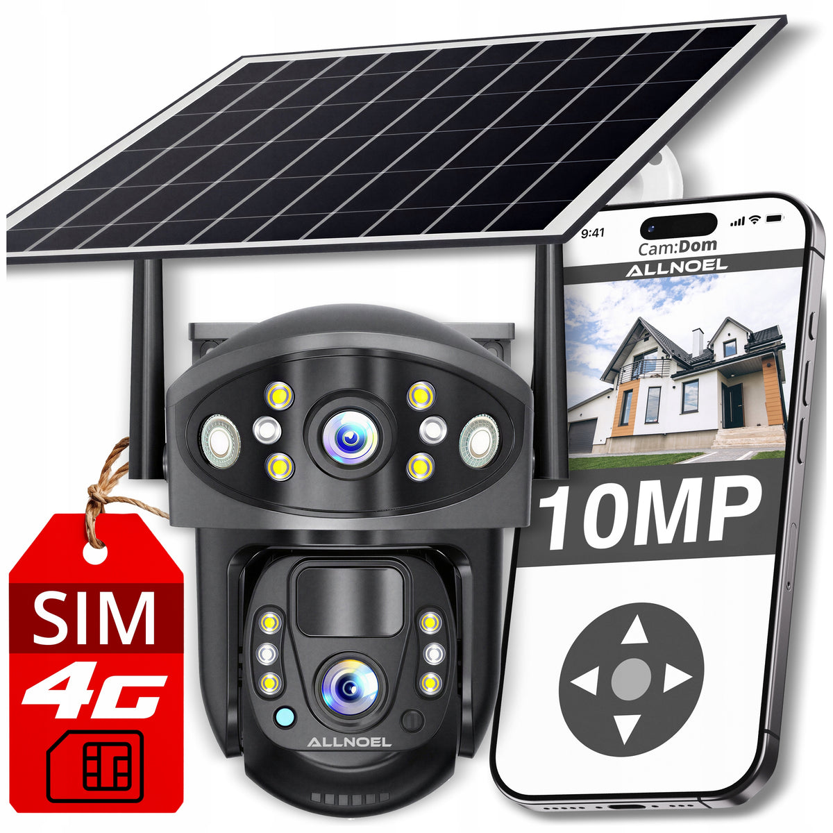 SOLAR CAMERA ROTATING 2 LENSES 10MPx FOR 4G WIRELESS SIM CARD