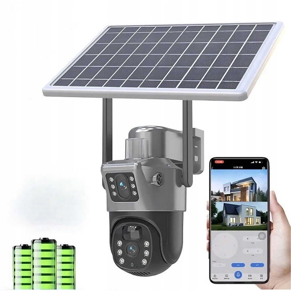 SOLAR CAMERA WIFI OUTDOOR ROTATING 2x 3MP WIRELESS APP