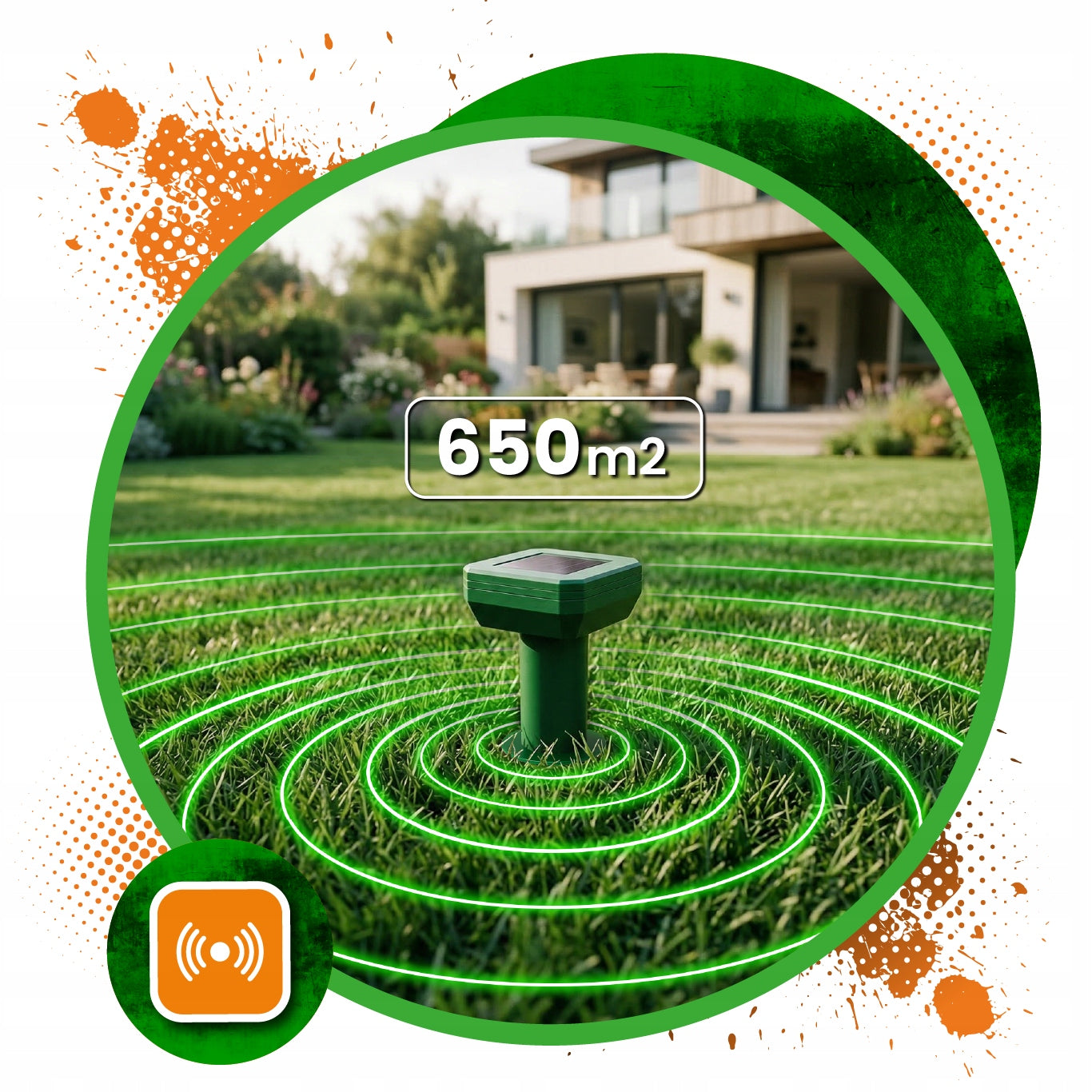SOLAR DETERRENT FOR MOLES VOLES MICE RODENTS 2 pcs FOR GARDEN 1300m2 Kind repellent