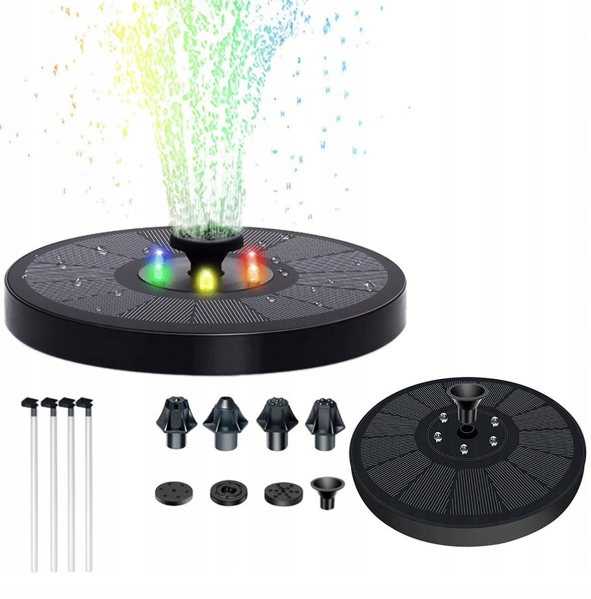 SOLAR FOUNTAIN FOR GARDEN POND FLOATING LED RGB