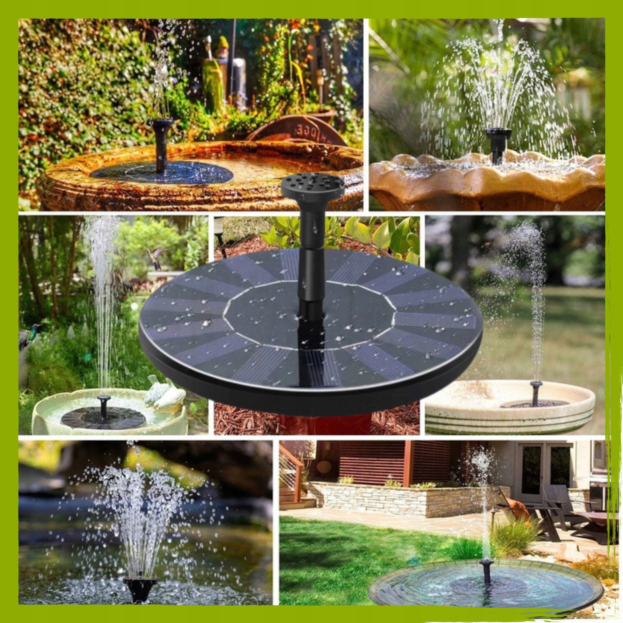 SOLAR GARDEN FOUNTAIN FLOATING FOR POND WATER MESH PUMP FOR GARDEN Manufacturer Eddcom