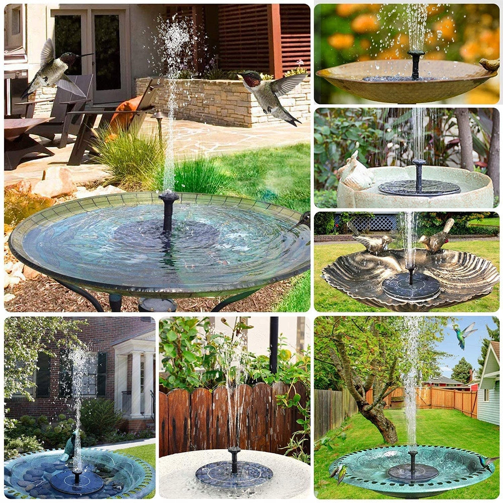 SOLAR GARDEN FOUNTAIN FLOATING FOR POND WATER MESH PUMP FOR GARDEN Product height 3 cm