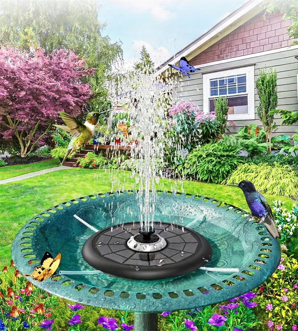 SOLAR GARDEN FOUNTAIN LED RGB WITH 4 MOUNTING BARS 4000MAH Packaging status original