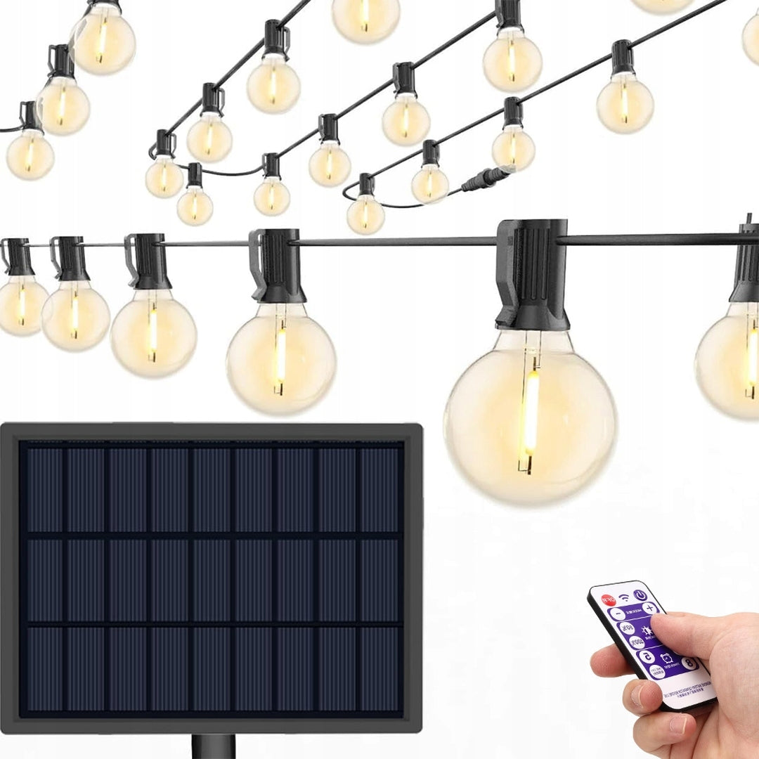 SOLAR GARDEN GARLAND WITH REMOTE CONTROL AND 2 BULBS FREEBIE