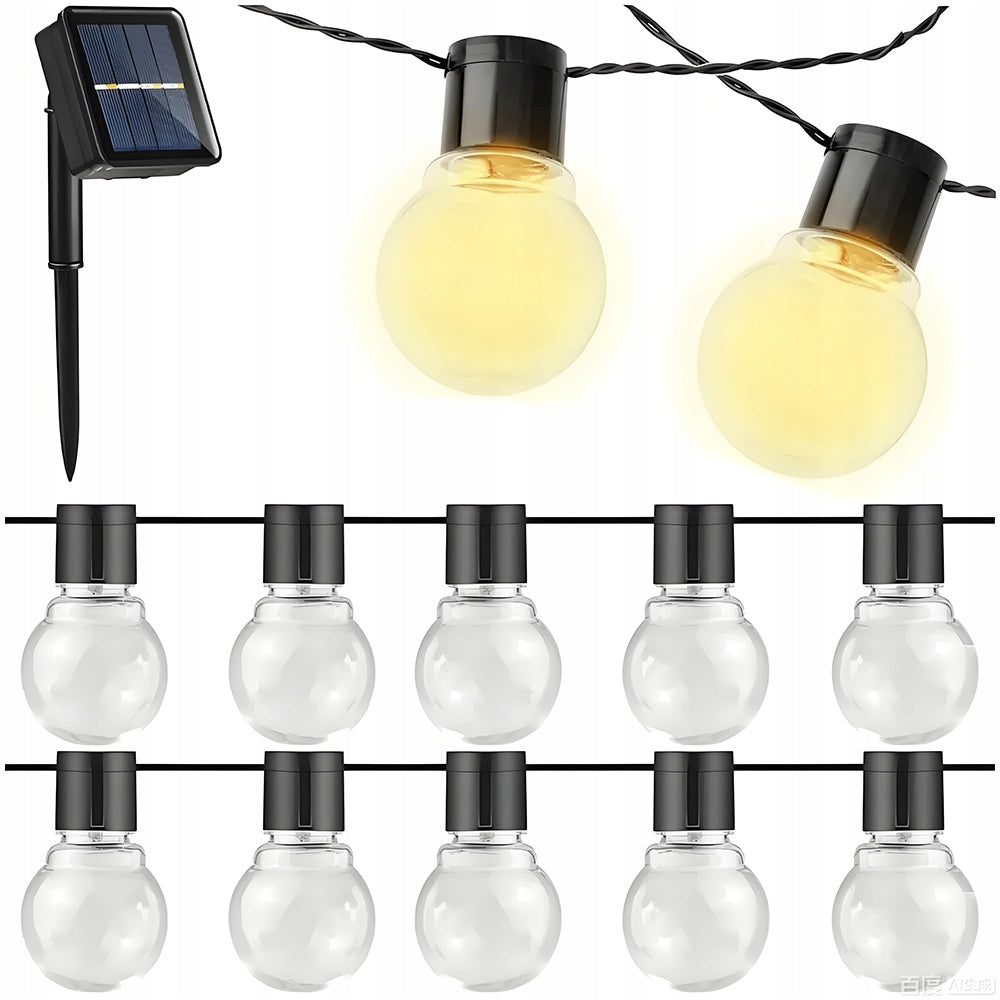 SOLAR GARDEN LIGHT GARLAND 10x LED BALL BULBS for Garden