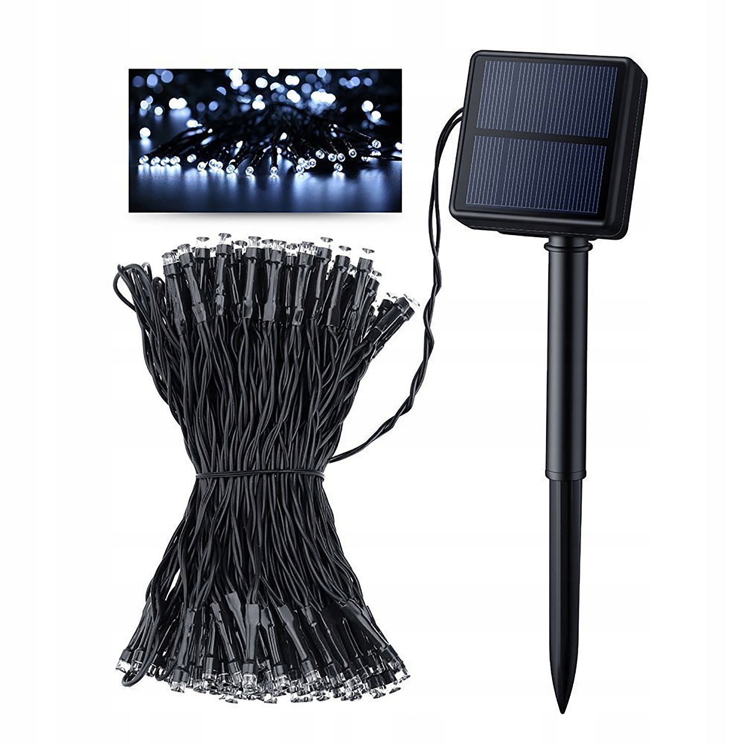 SOLAR GARLAND LED 11M 100 LEDs white light lamp