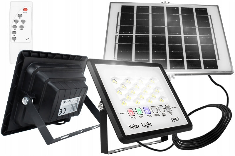 SOLAR HALOGEN FLOODLIGHT LED LAMP WITH SOLAR PANEL 2500lm Packaging status original