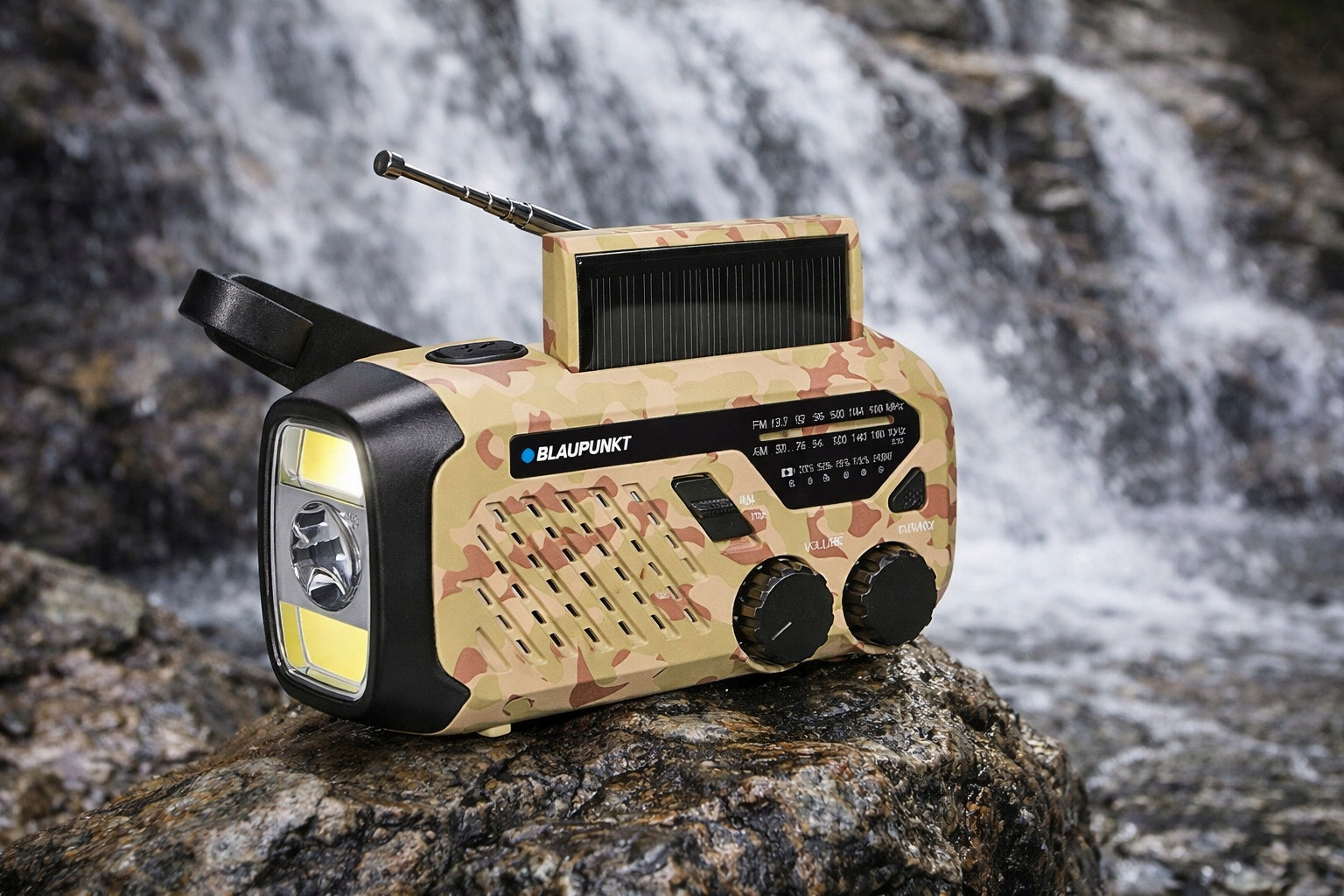 SOLAR HIKING RADIO FOR NETWORK BATTERY FISH Blaupunkt ER10 DYNAMO Brand Blaupunkt
