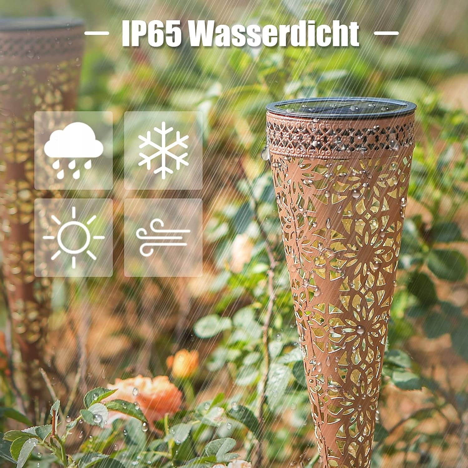 SOLAR METAL LAMPS FOR GARDEN 2 PIECES IP65 LED WARM WHITE Brand no brand