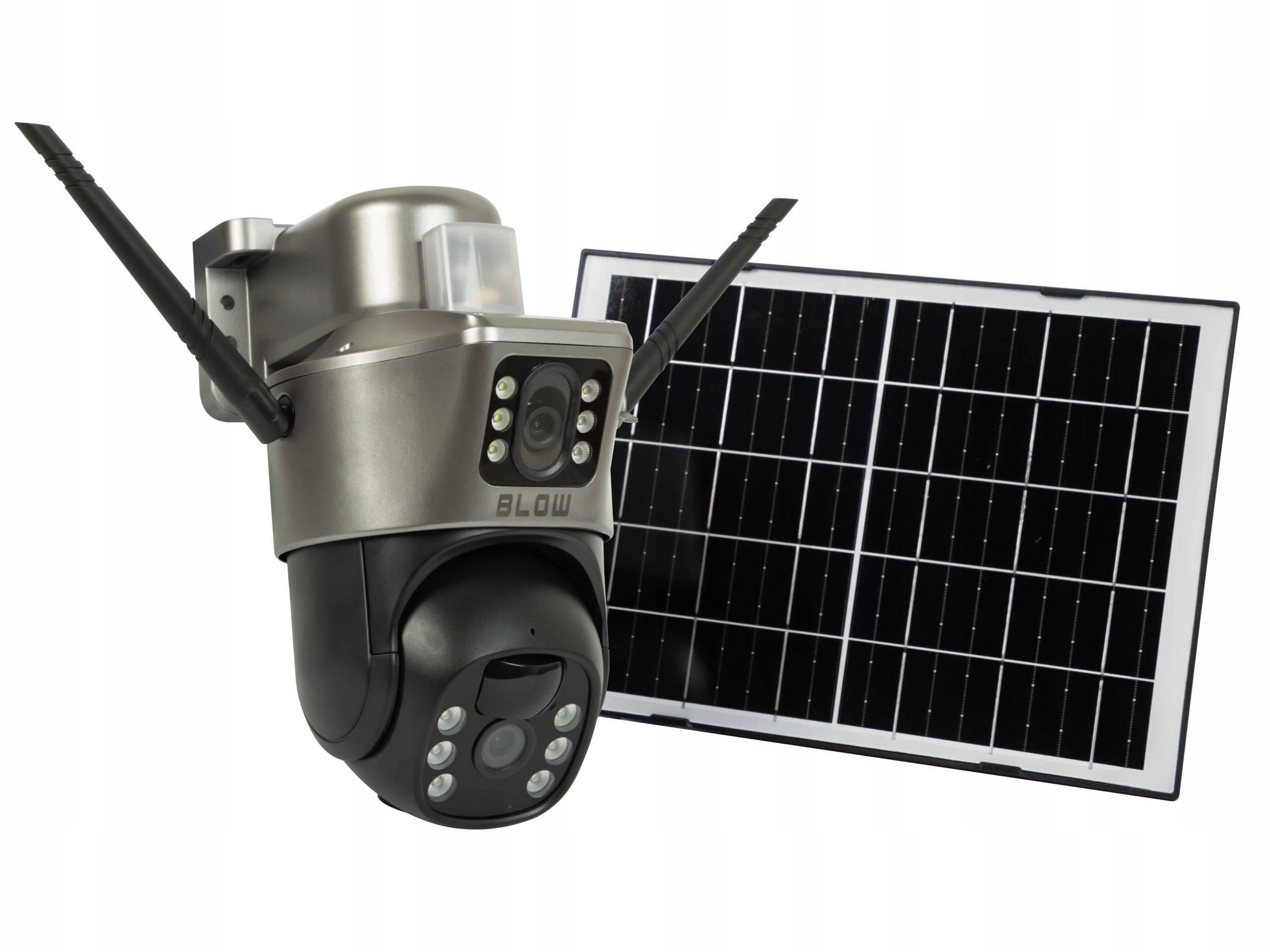 SOLAR OUTDOOR CAMERA ROTATING 4G SIM 8MP LTE BATTERY 2 LENSES Packaging status original