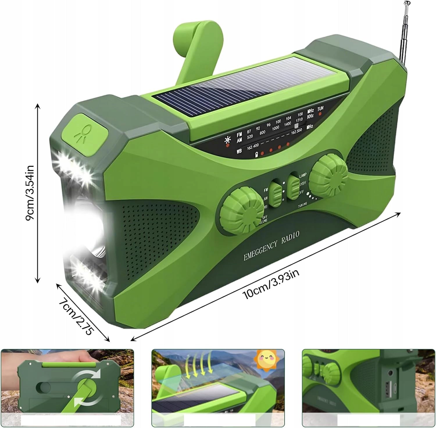 SOLAR SURVIVAL RADIO AM FM SOS POWERBANK 10000mAh Packaging status original