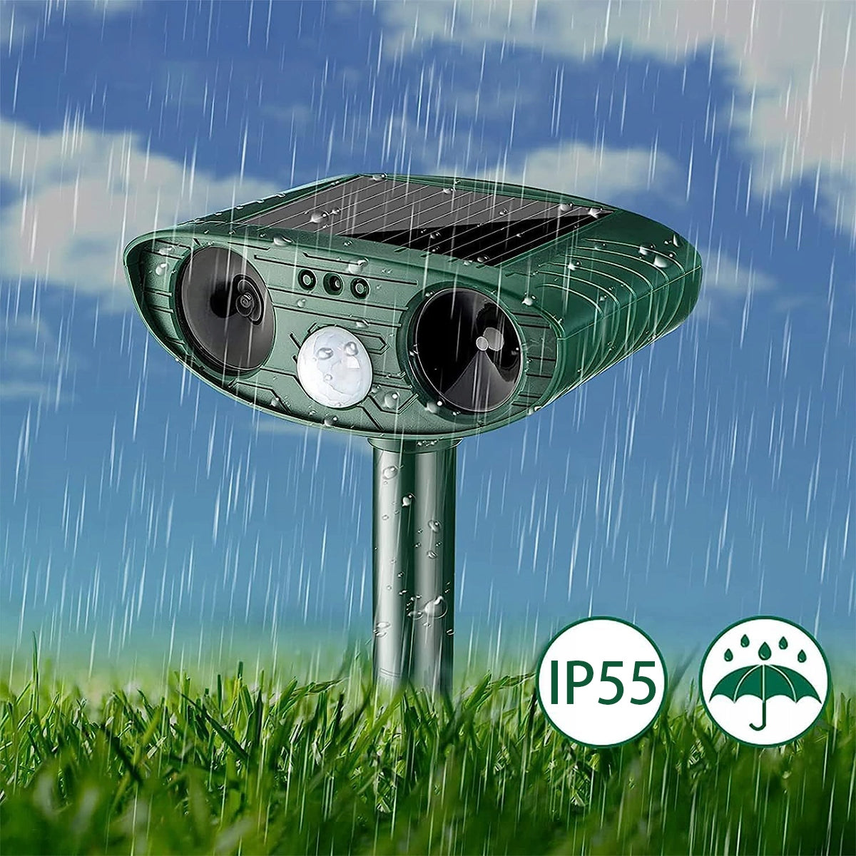 SOLAR ULTRASONIC FOX REPELLENT WILD ROE DEER BEAVER HARES Kind repellent