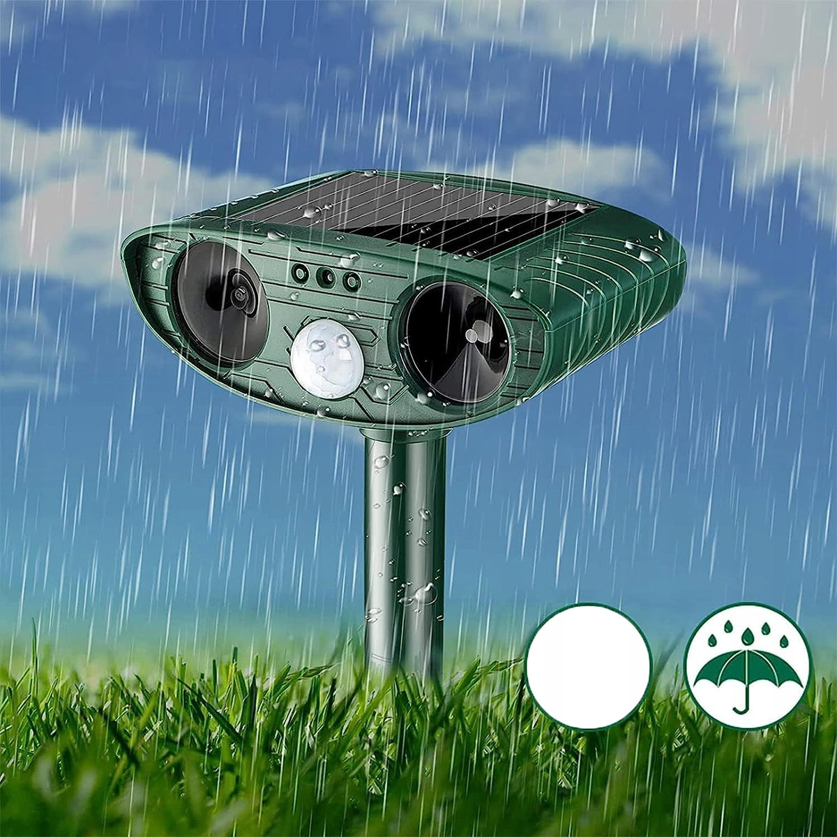 SOLAR ULTRASONIC REPELLENT ANIMALS RODENT KUN MICE WILD FOXES Manufacturer code 4894940854634