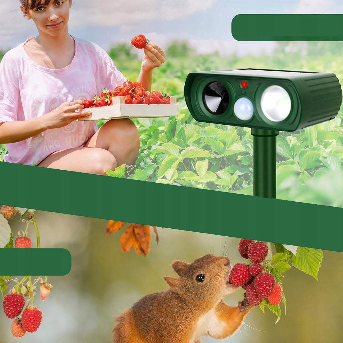 SOLAR ULTRASONIC REPELLENT OF RODENT ANIMALS CATS WILD FOX DOGS EAN (GTIN) 6900333741431