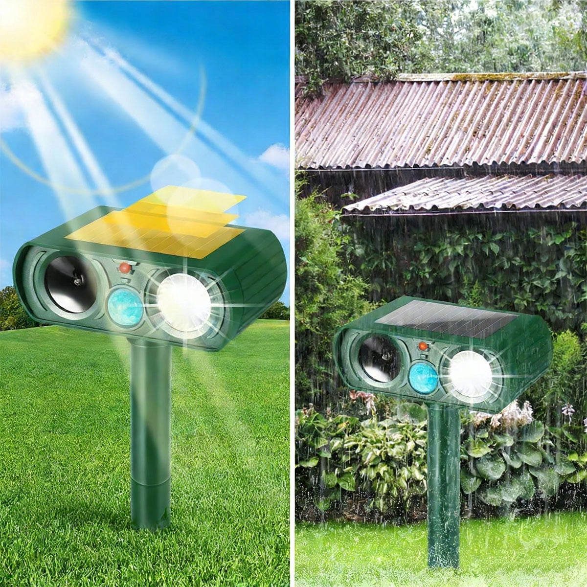 SOLAR ULTRASONIC REPELLENT OF RODENT ANIMALS CATS WILD FOX DOGS Kind repellent