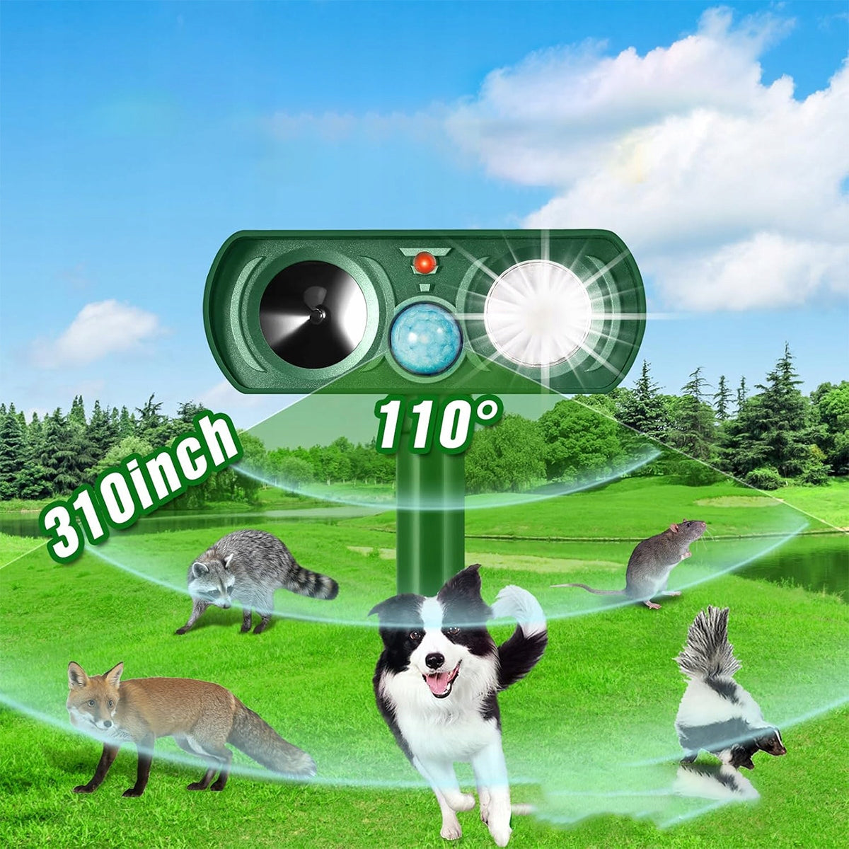 SOLAR ULTRASONIC REPELLENT OF RODENT ANIMALS CATS WILD FOX DOGS Use Against cats mice dogs wild animals rats birds