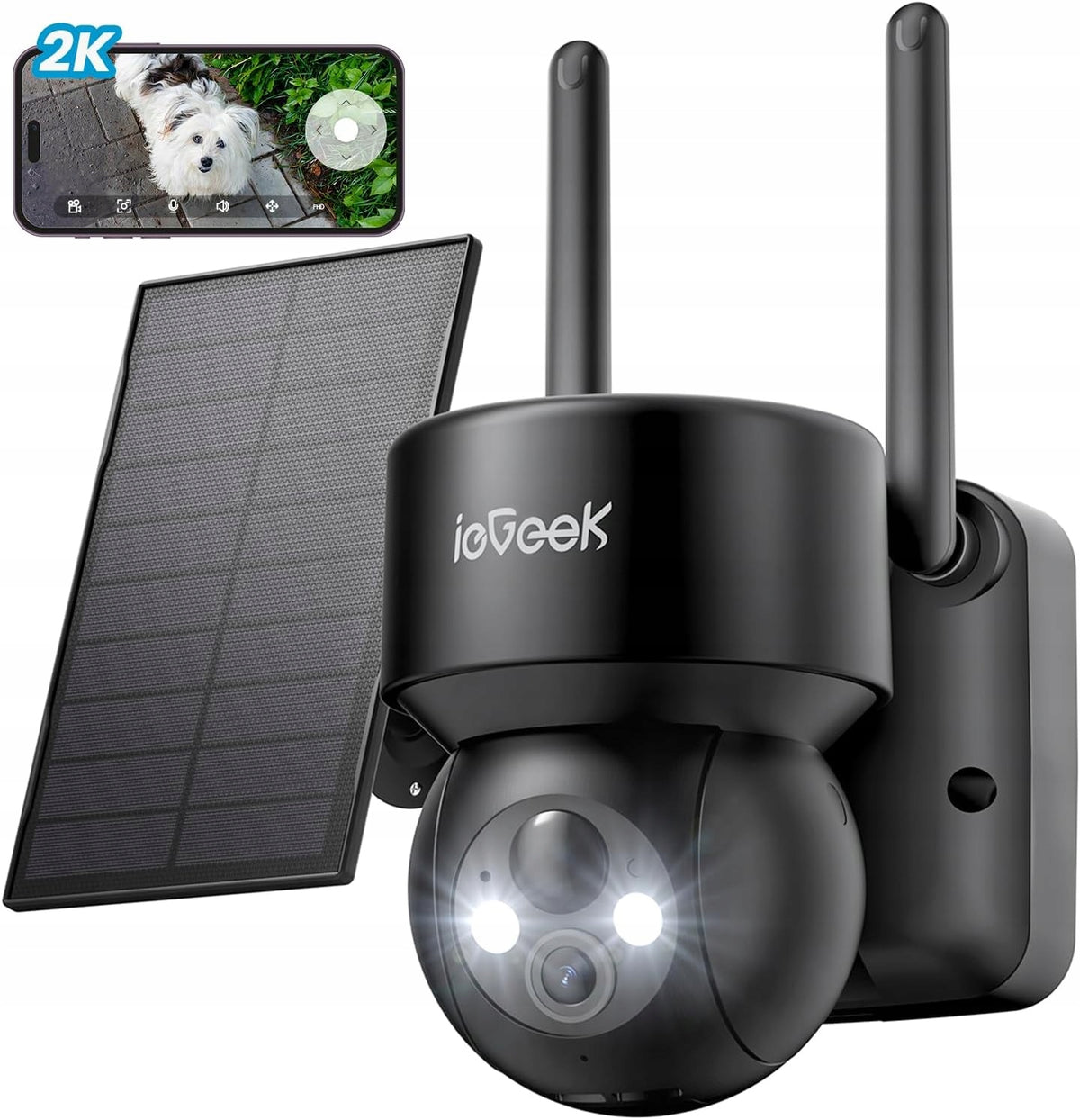 SOLAR WIFI CAMERA 2K 3MP SMART OUTDOOR ROTATING IP WIRELESS ALARM