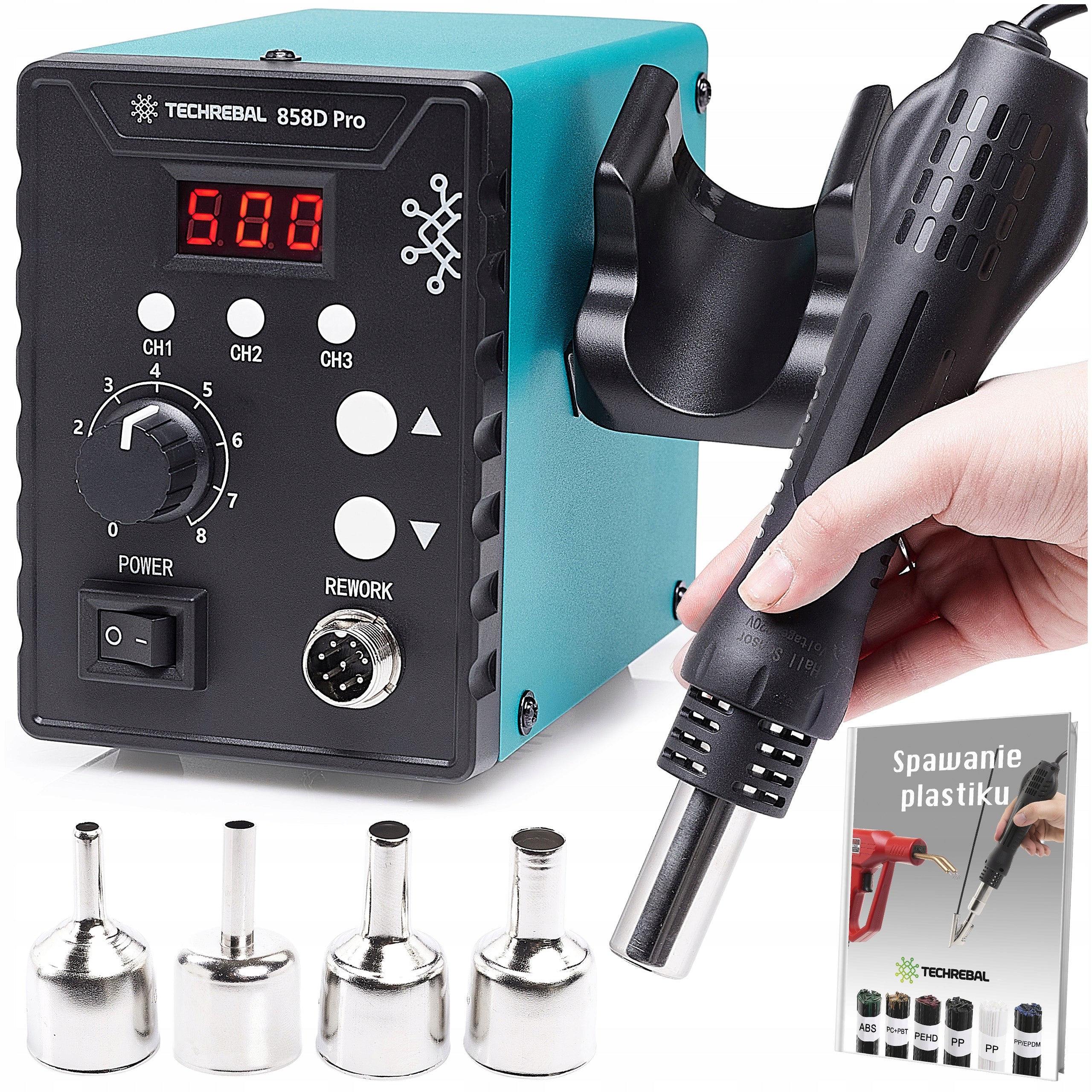 SOLDERING STATION 858D TECHREBAL HOT AIR 700W SERVICE FOR SMD LCD REPAIR
