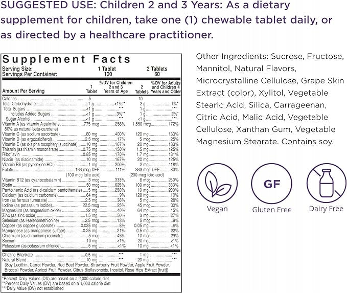 SOLGAR Kangavites 120 tablets multivitamin for children Weight 280 g