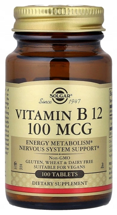 SOLGAR - Vitamin B12 | as cyanocobalamin | 100 mcg | 100 tab.