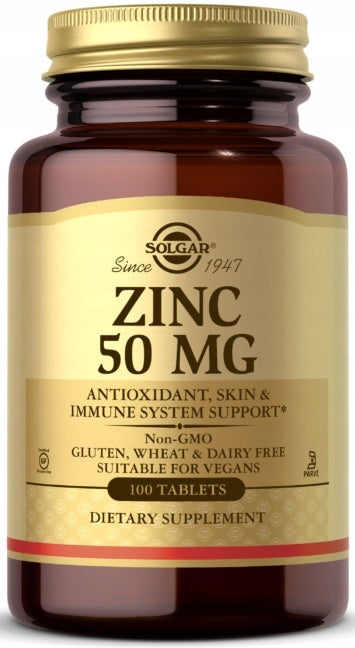 SOLGAR ZINC GLUCONATE 50mg 100 VEGE ZINC GLUCONATE