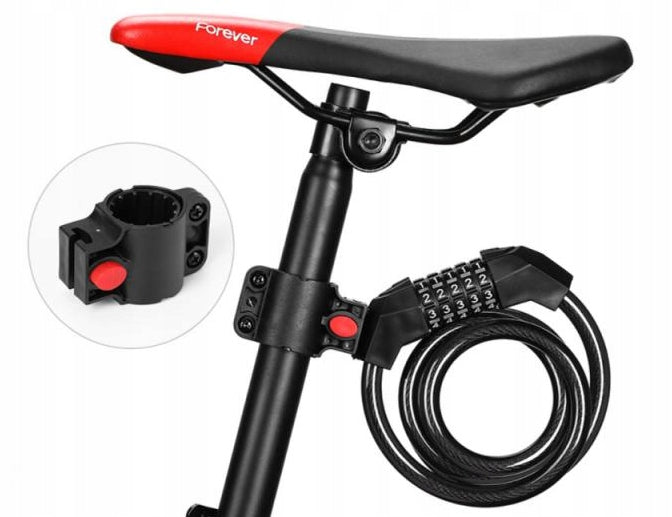 SOLID BICYCLE CLASP BICYCLE CABLE LOCK FOR ANTI-THEFT CIPHER Color black