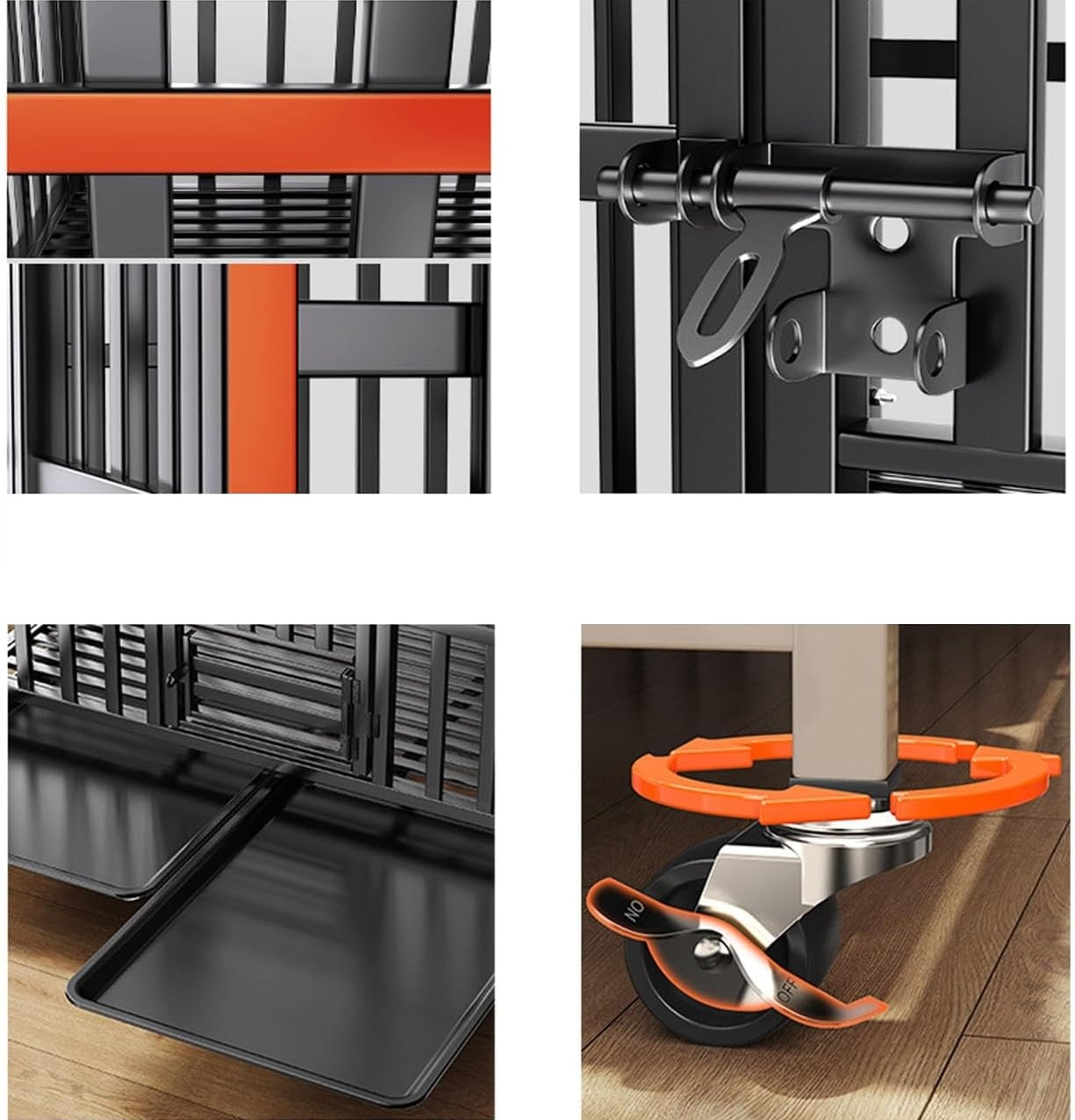 SOLID CAGE FOR DOG CAT PLAYPEN TRANSPORTER ON WHEELS 110x72x95 cm Product height 95 cm