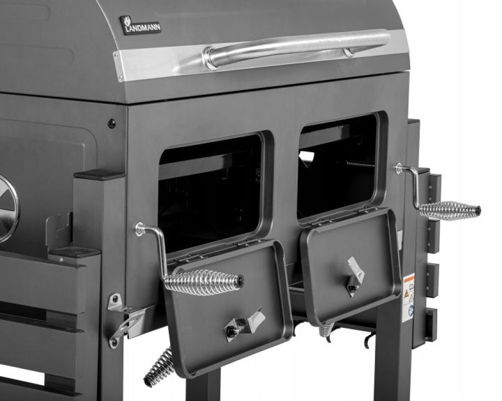 SOLID CHARCOAL GRILL WITH 2 CHAMBERS LANDMANN COMFORT XL CAST IRON GRATE+HOLE Manufacturer code 11515