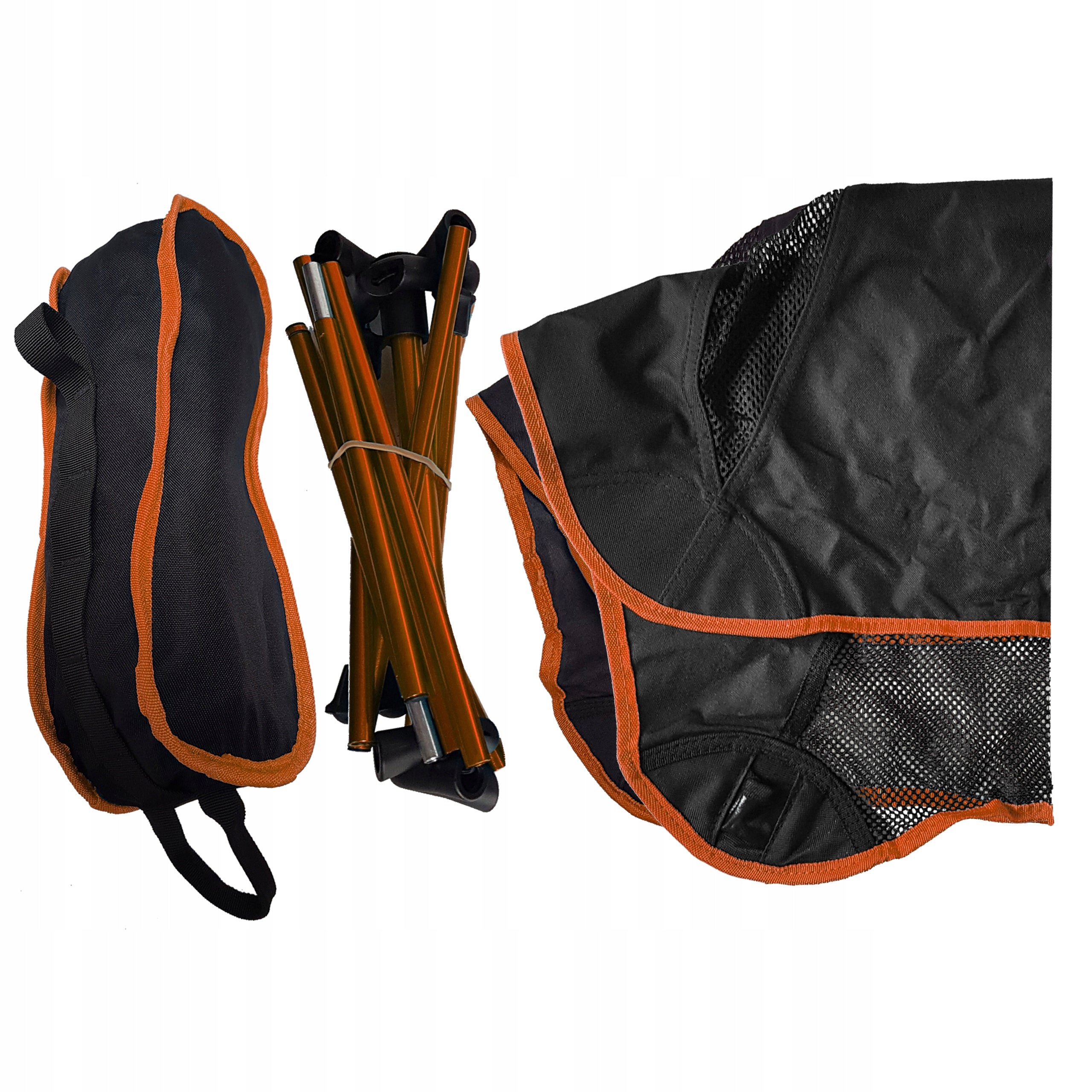 SOLID FISHING CHAIR, tourist chair for fishing, FOLDABLE, LIGHTWEIGHT Color orange