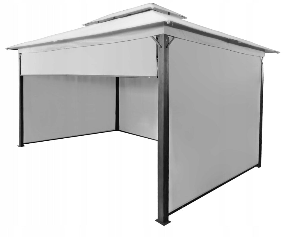 SOLID PAVILION GAZEBO GARDEN TENT 4 WALLS STEEL 3x4 LIGHT GREY ONTARIO Manufacturer code 5.07.27677
