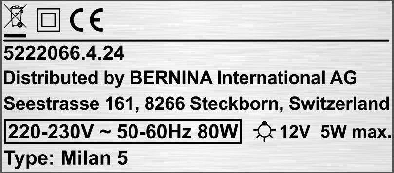 SOLID Sewing Machine MILAN-5 + 6/13 Feet in PROMOTION | BERNINA AG Model MILAN 5