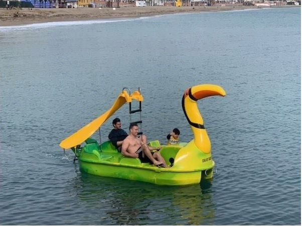 SOLID WATER BIKE TOUCAN FOR 4 PEOPLE FOR RENTAL WITH WHEELS Length 400 cm