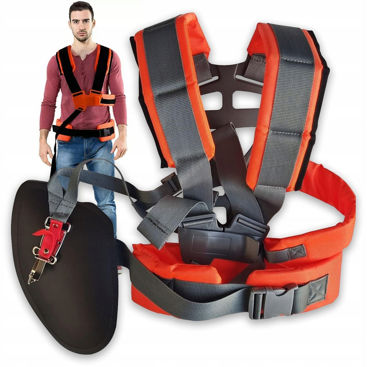 SOLIDE HARNESS FOR COMBUSTION SCYTHE MOWER BRUSH CUTTERS SUPPORT BELTS HARNESS POWER