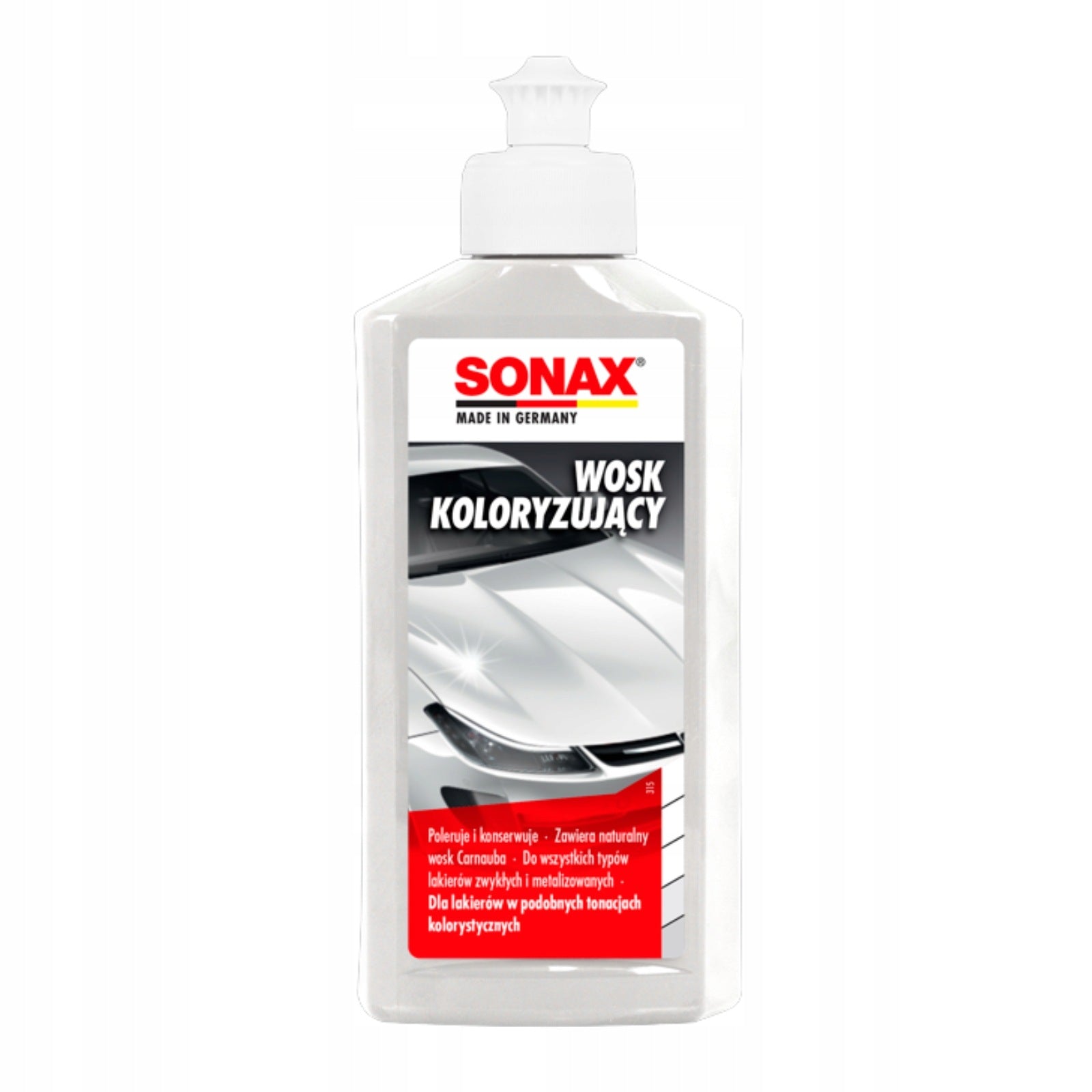 SONAX COLORING WAX NANO PRO WHITE 250 ml CARNAUBA GIVES SHINE