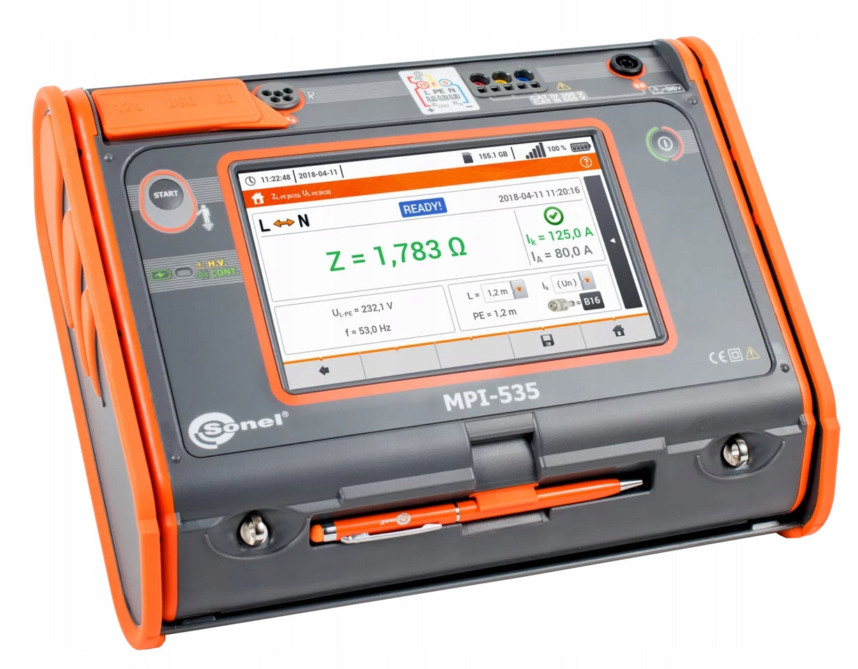 SONEL MPI-535 Multifunctional meter of electrical installation parameters Power supply rechargeable battery