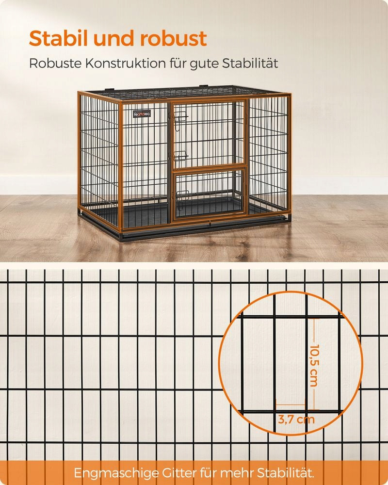 SONGMICS DOG CAGE TRANSPORTER XL 107x70x75 CM FOR LARGE DOGS BLACK Manufacturer code Ppd001b01