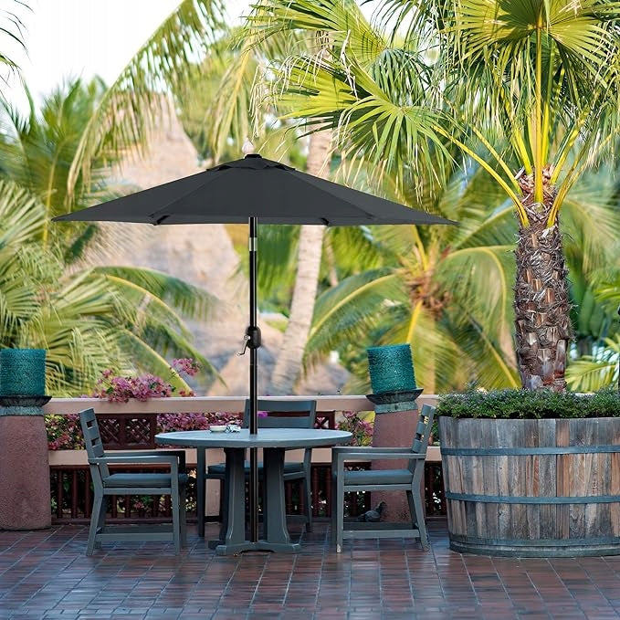 SONGMICS Garden umbrella O300 cm grey, adjustable, UPF 50+ Color gray