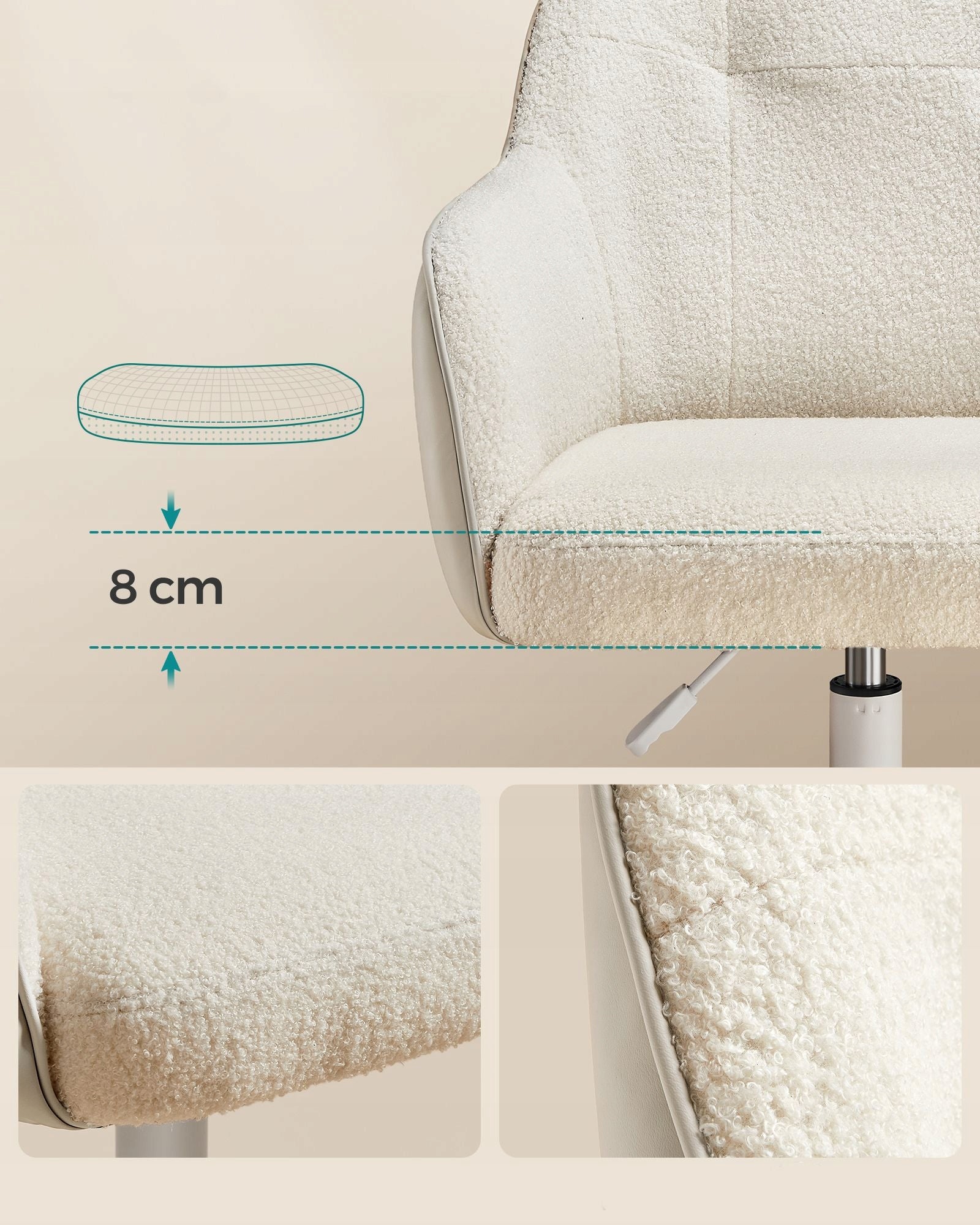 SONGMICS Home office chair, swivel, height adjustment Brand Songmics
