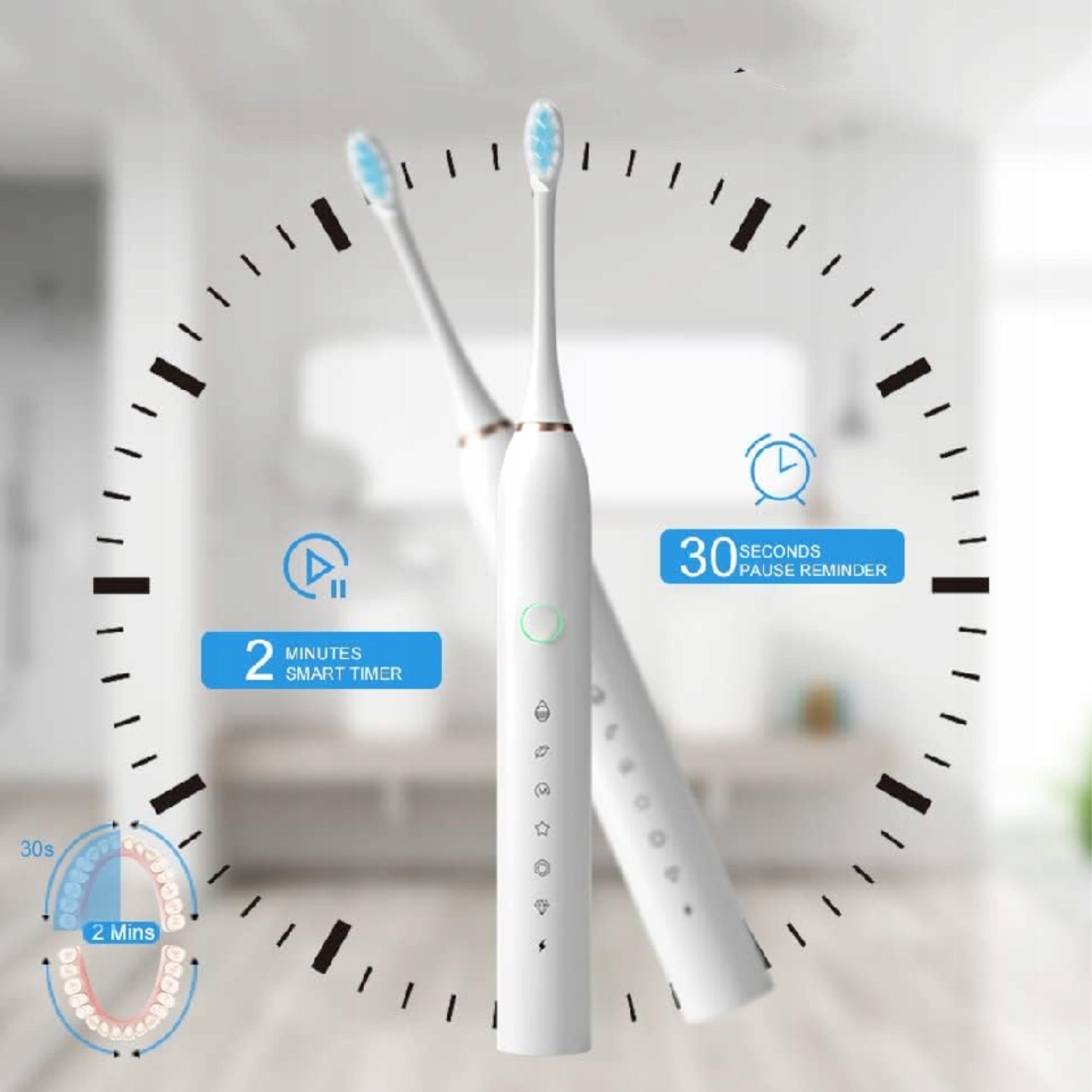 SONIC ELECTRIC TOOTHBRUSH 42 000 MOVEMENTS WHITE BELISMILE Manufacturer code 3831127558146
