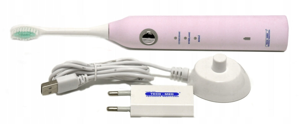 SONIC TOOTHBRUSH + 8 tips SET pink 3 MODES TECH-MED Manufacturer code TECH-MED TM-SONIC