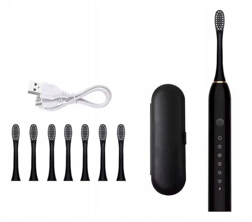 SONIC TOOTHBRUSH BLACK 8 TIPS WITH CASE