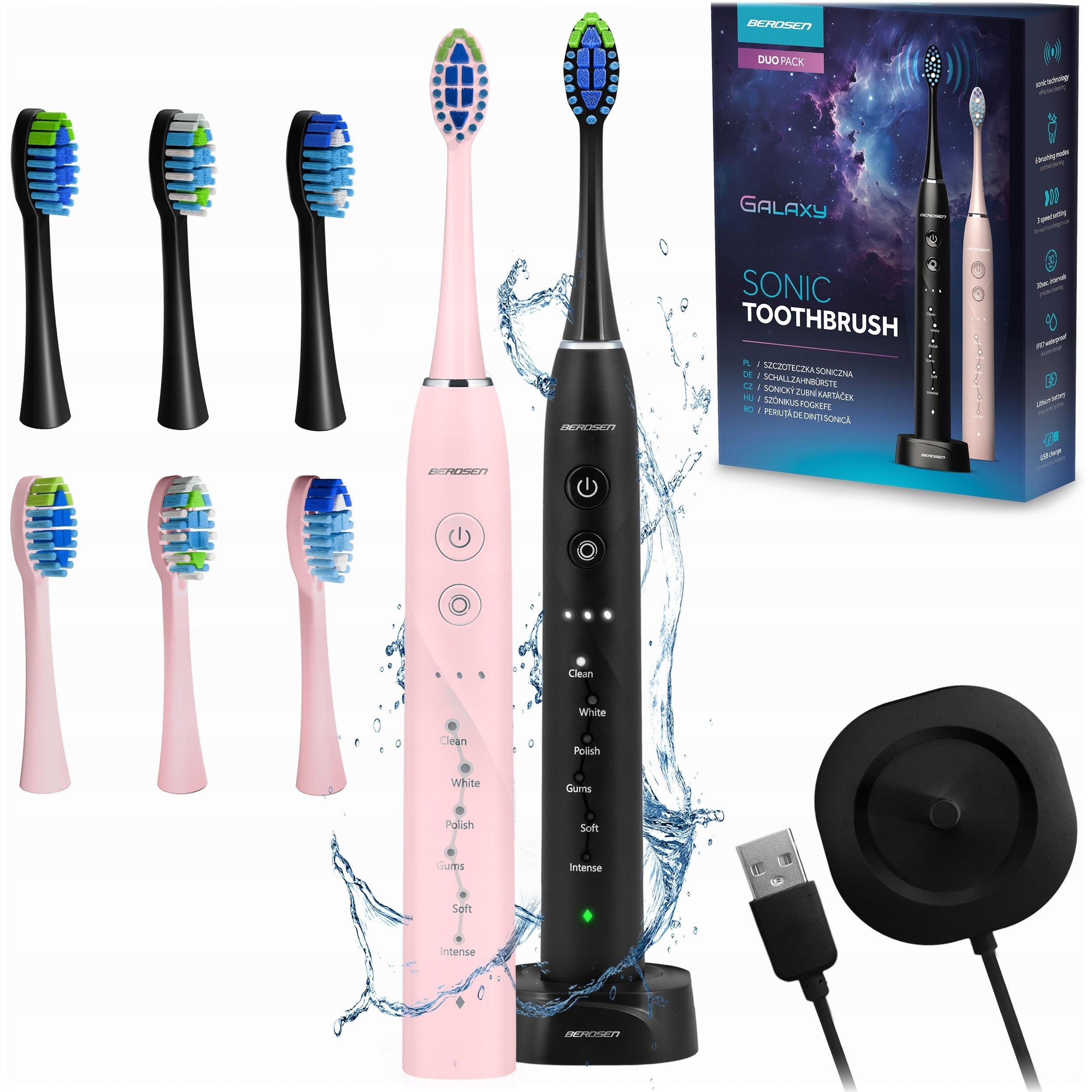 SONIC TOOTHBRUSH ELECTRIC PROFESSIONAL 2 PACK 6 TIPS
