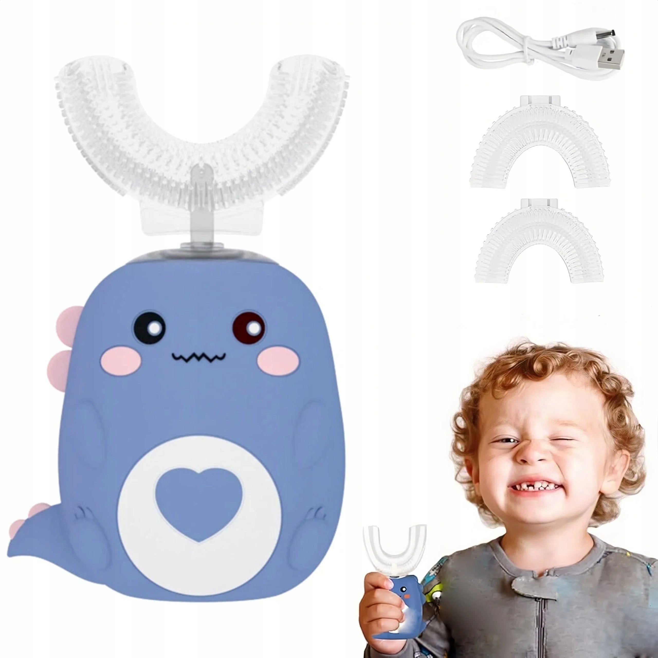 SONIC TOOTHBRUSH FOR CHILDREN 360° U-SHAPE BLUE QUICK HYGIENE
