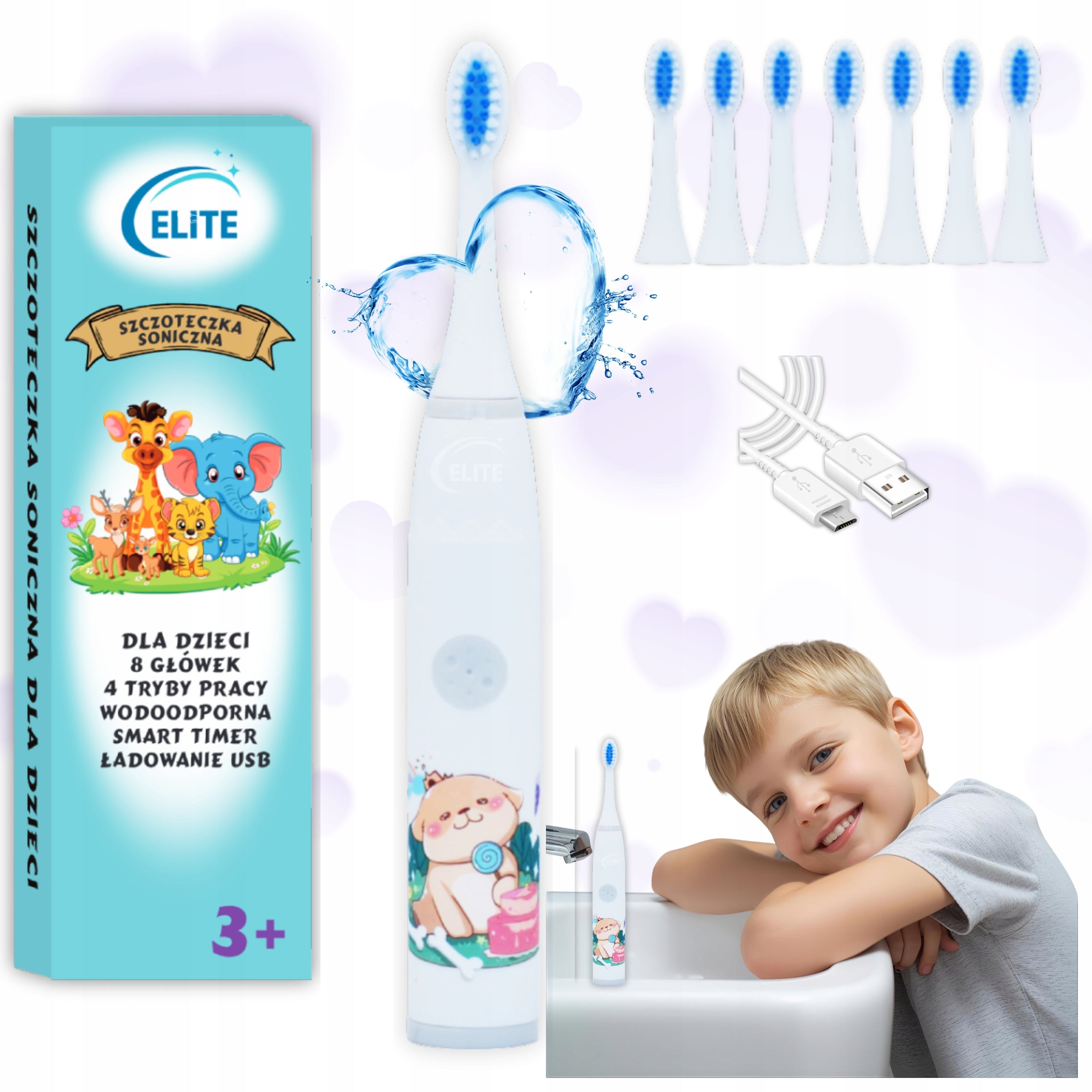 SONIC TOOTHBRUSH FOR CHILDREN ELECTRIC TOOTHBRUSH DOG TIPS