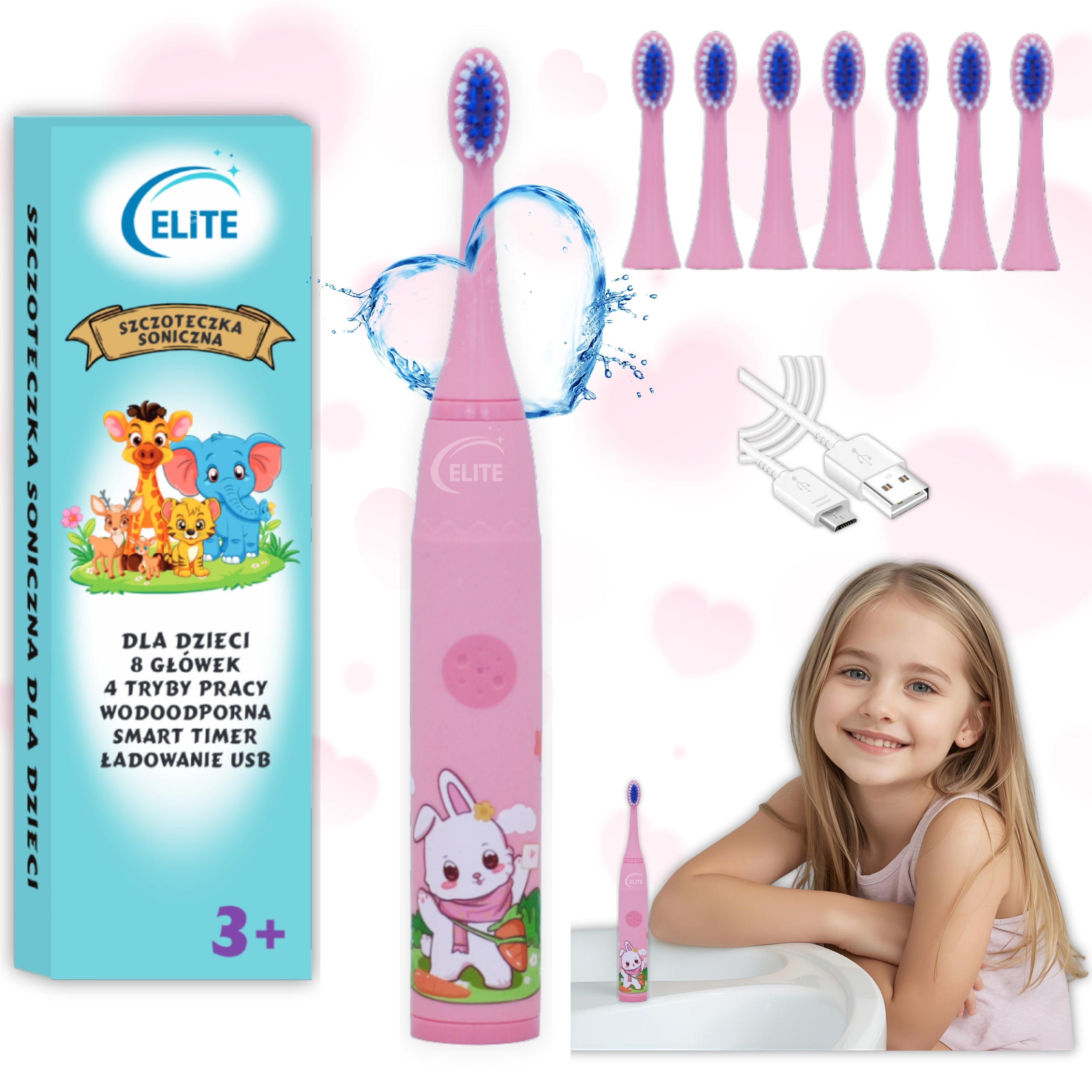 SONIC TOOTHBRUSH FOR CHILDREN ELECTRIC TOOTHBRUSH NEW RABBIT
