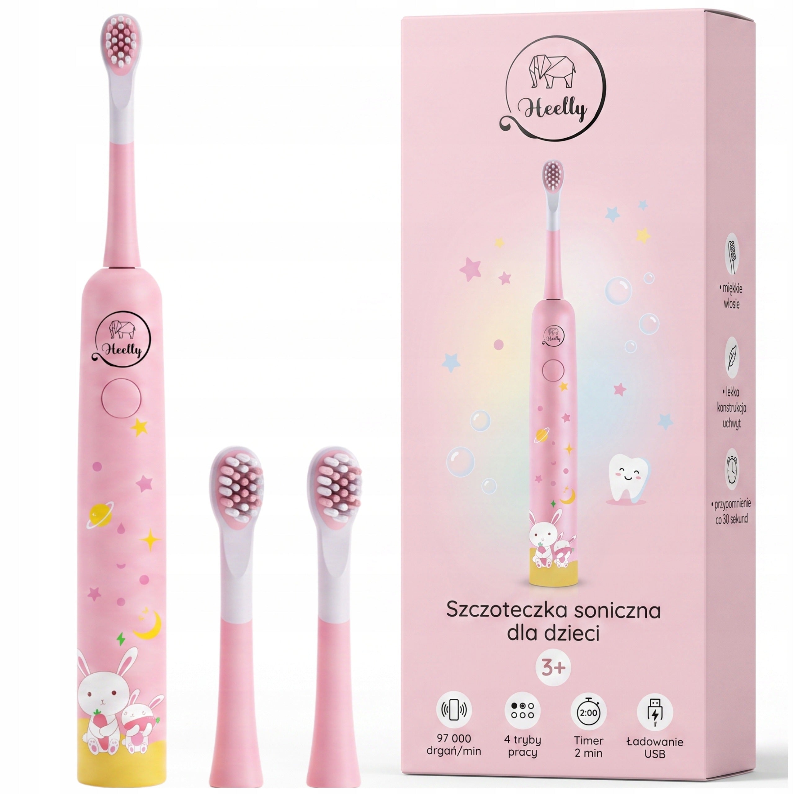 SONIC TOOTHBRUSH FOR CHILDREN ELECTRIC TOOTHBRUSH PREMIUM PINK HEELLY