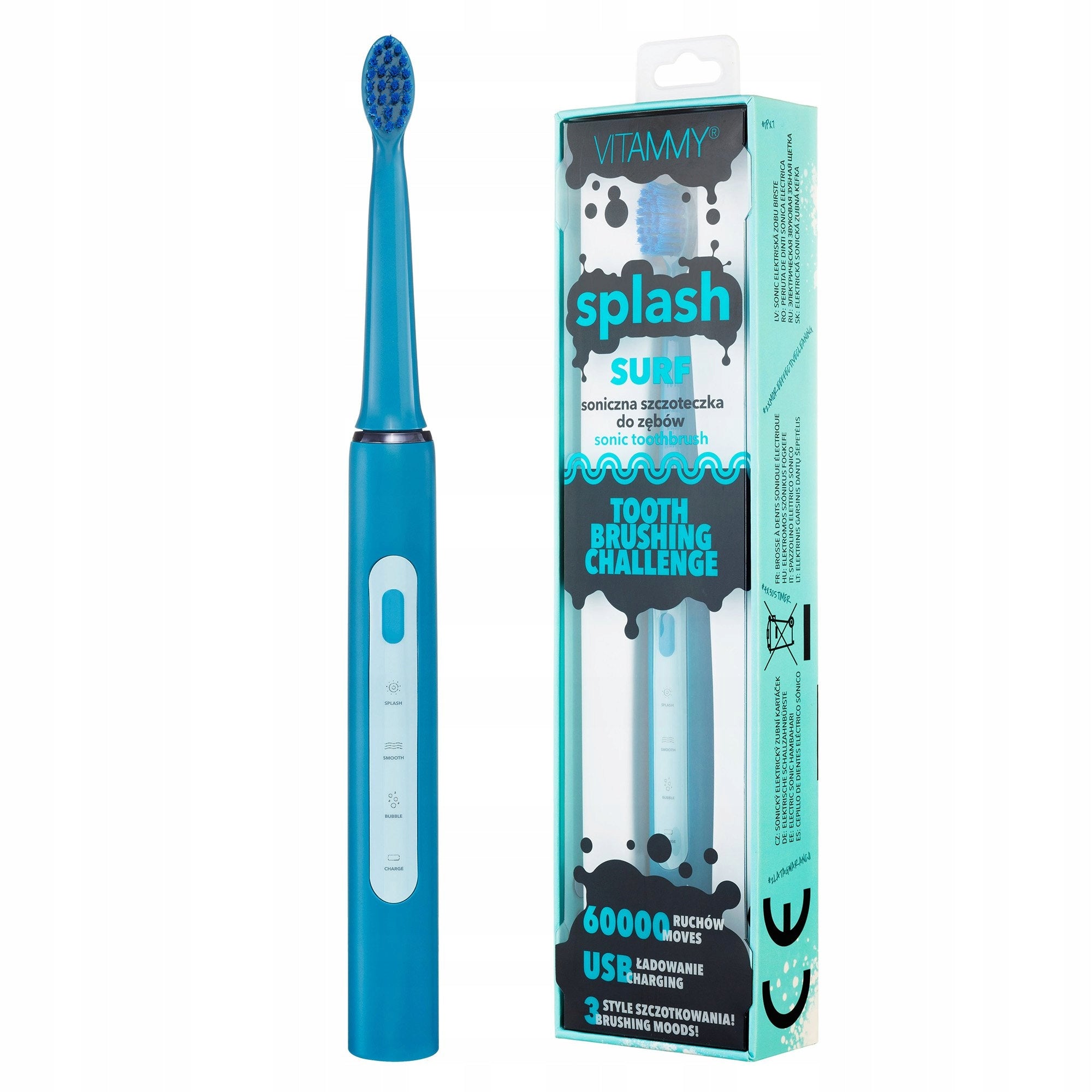 SONIC TOOTHBRUSH FOR CHILDREN FROM 8 YEARS VITAMMY SPLASH SURF USB