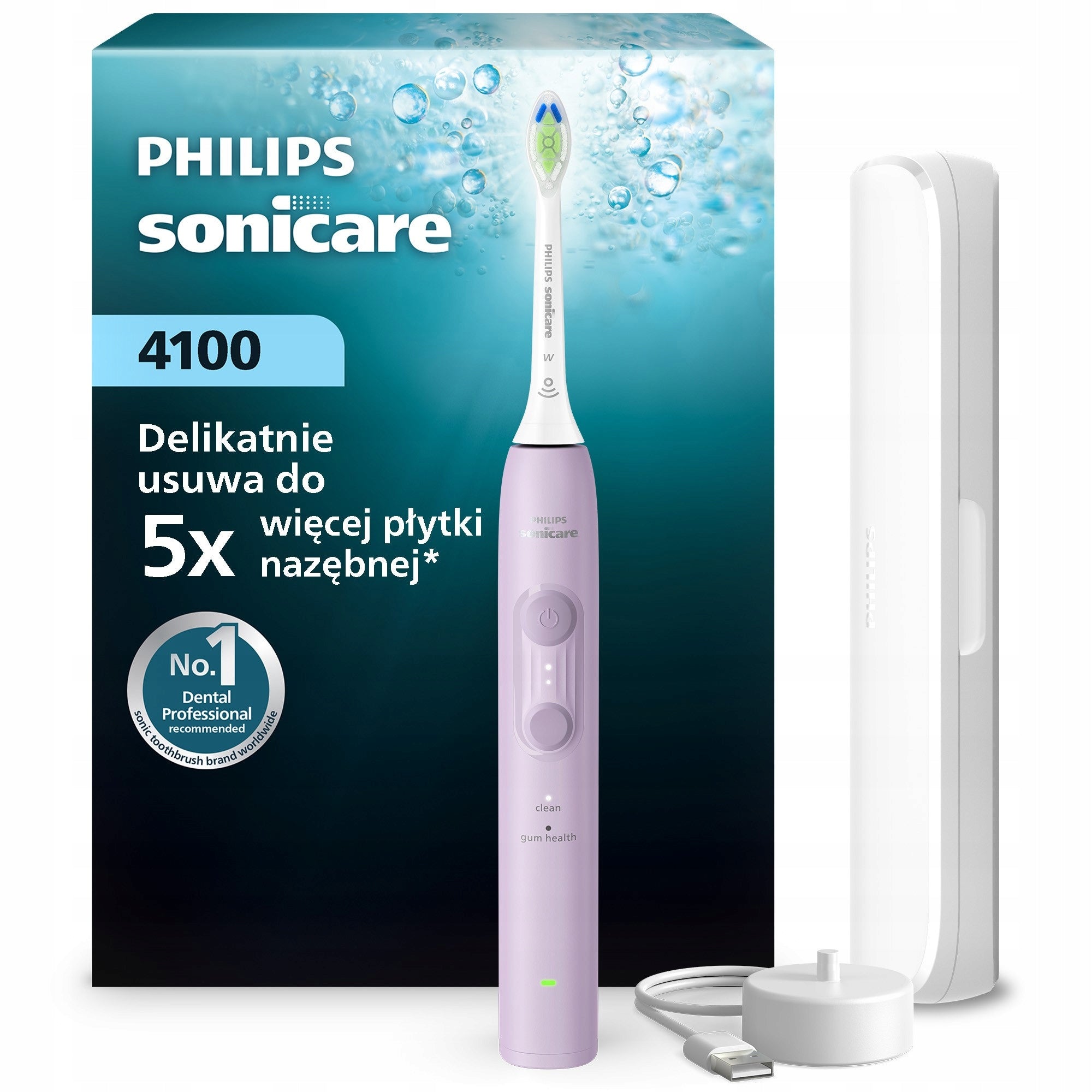 SONIC TOOTHBRUSH PHILIPS SONICARE 4100 LILAC TRAVEL CASE HX4043/49