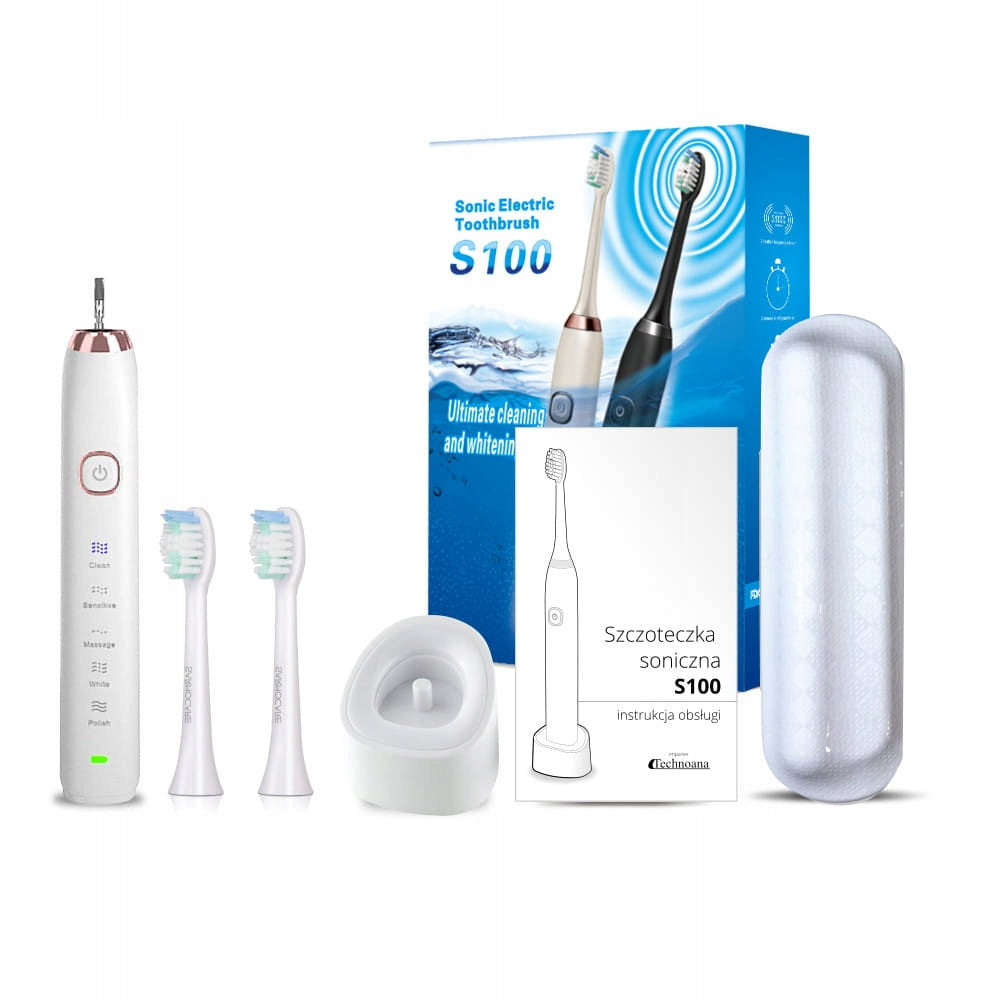 SONIC TOOTHBRUSH SARMOCARE S100 42000 MOVEMENTS/MINUTE 5 MODES WHITE